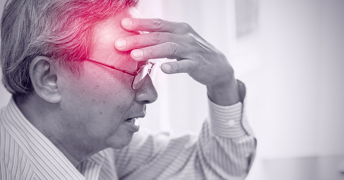 Asian elder pain from headache stress danger of stroke syndrome; blog: What is a TIA or Mini Stroke?